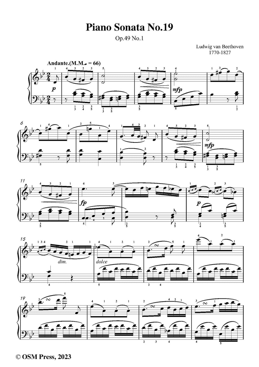 その他 Beethoven: Sonatas for Piano & [CD] Beethoven Piano Sonata No.19 – Open Sheet Music