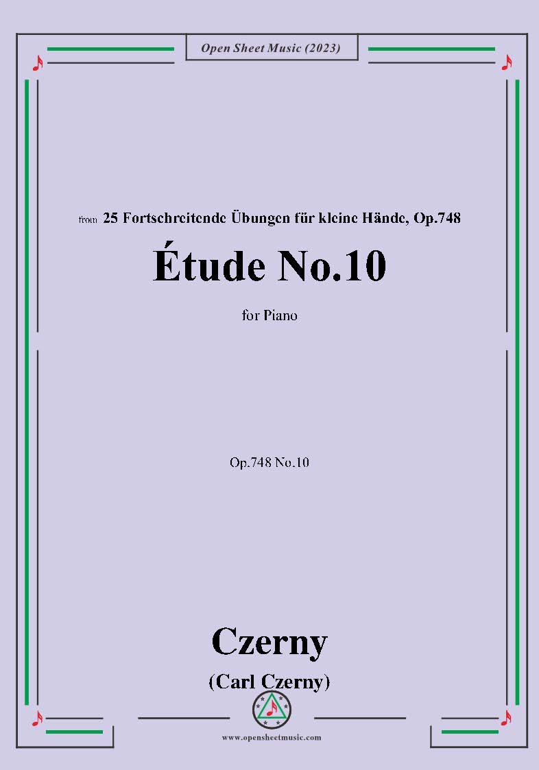 C. Czerny Exercise No.10,Op.748 No.10 – Open Sheet Music