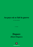 Duparc-Au pays où se fait la guerre