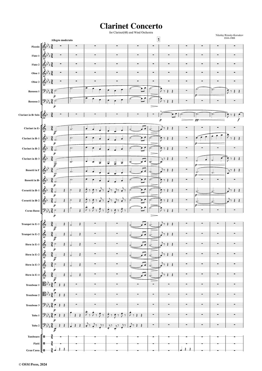 Rimsky Korsakov Concerto,for B flat and Wind Orchest