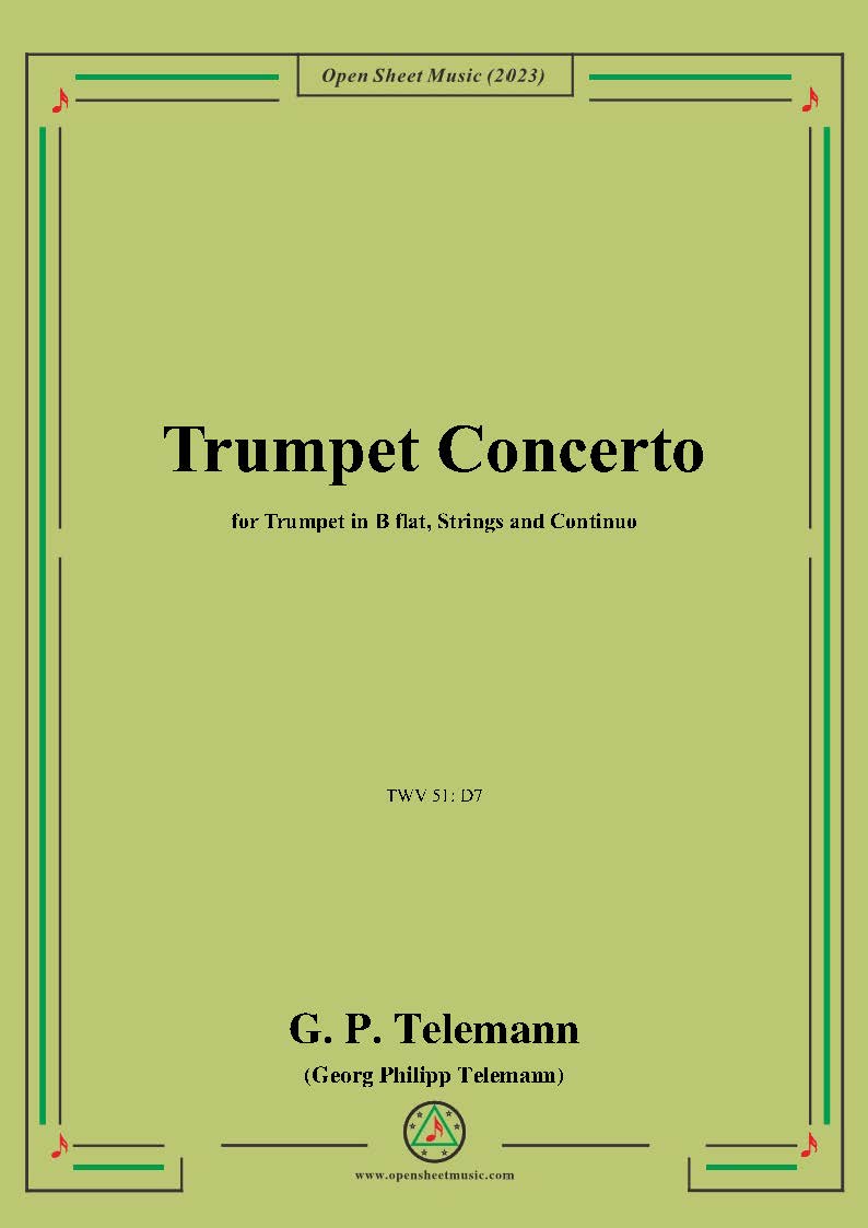 G. P. Telemann Trumpet Concerto,TWV 51 D7 – Open Sheet Music