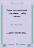 Bantock-Folksong,Home my sweetheart comes from roving(Runo-laulu)