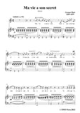 Bizet-Ma vie a son secret,WD 84,in F Major,for Voice and Piano