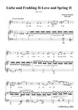 Brahms-Liebe und Fruhling II-Love and Spring II,in G Major,for Tenor or Soprano and Piano