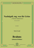 Brahms-Nachtigall,sag,was fur Gruss,WoO 33 No.48