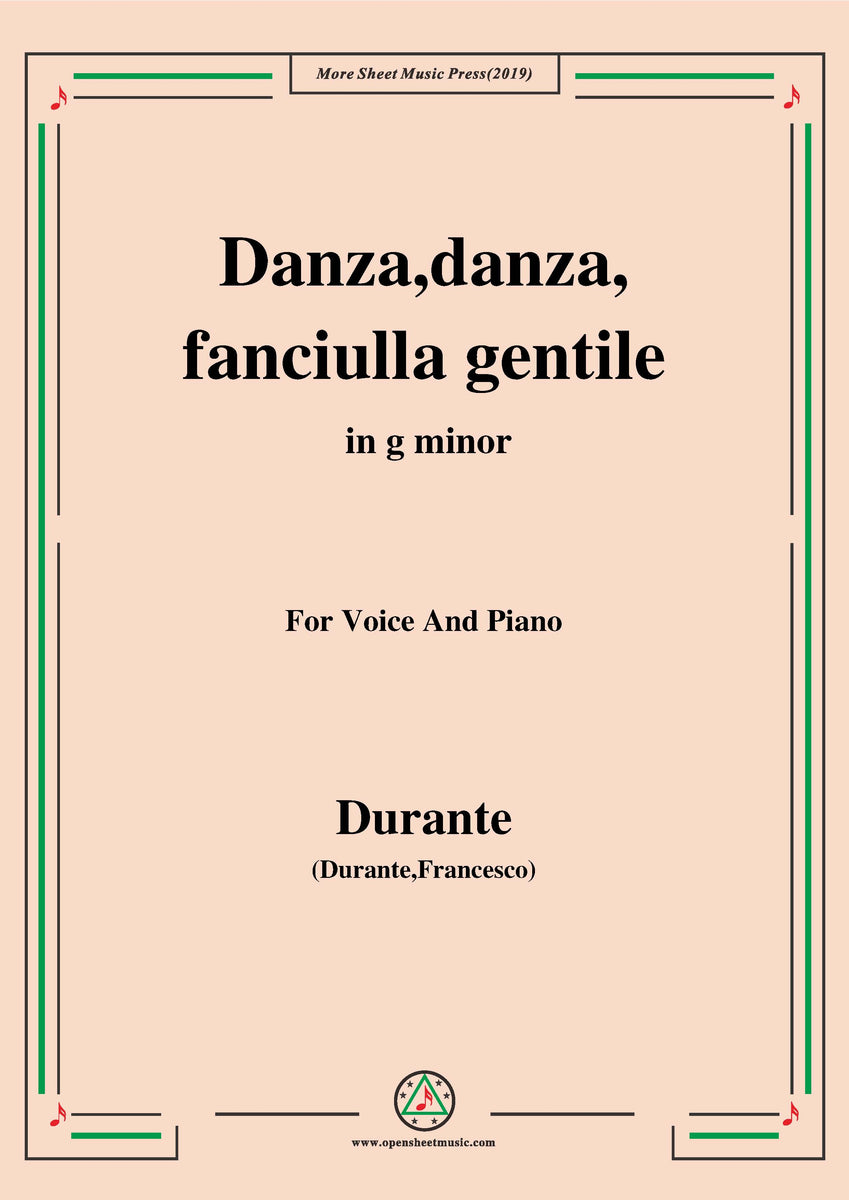 Durante Danza,danza,fanciulla gentile Open Sheet Music