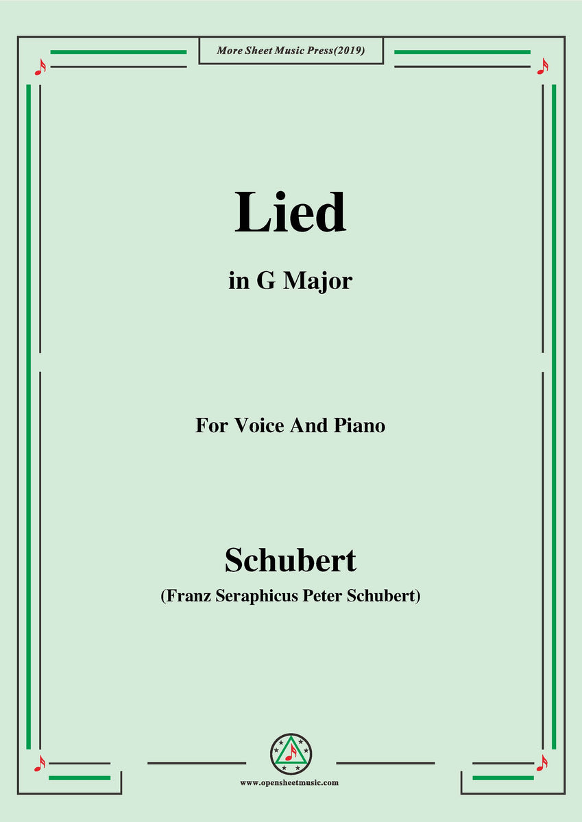 Schubert Lied(Es ist so angenehm) – Open Sheet Music