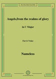 Nameless-Christmas Carol,Angels,from the realms of glory,in C Major,for voice and piano
