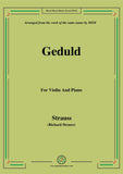 Richard Strauss-Geduld, for Violin and Piano