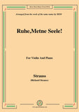Richard Strauss-Ruhe,Meine Seele!, for Violin and Piano