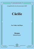Richard Strauss-Cäcilie, for Violin and Piano