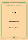Thomas-Le soir, for Violin and Piano