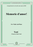 Tosti-Memorie d'amor!, for Violin and Piano