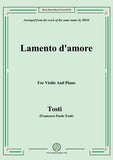Tosti-Lamento d'amore, for Violin and Piano