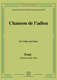 Tosti-Chanson de l'adieu, for Violin and Piano