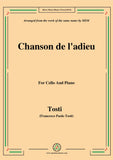 Tosti-Chanson de l'adieu, for Cello and Piano