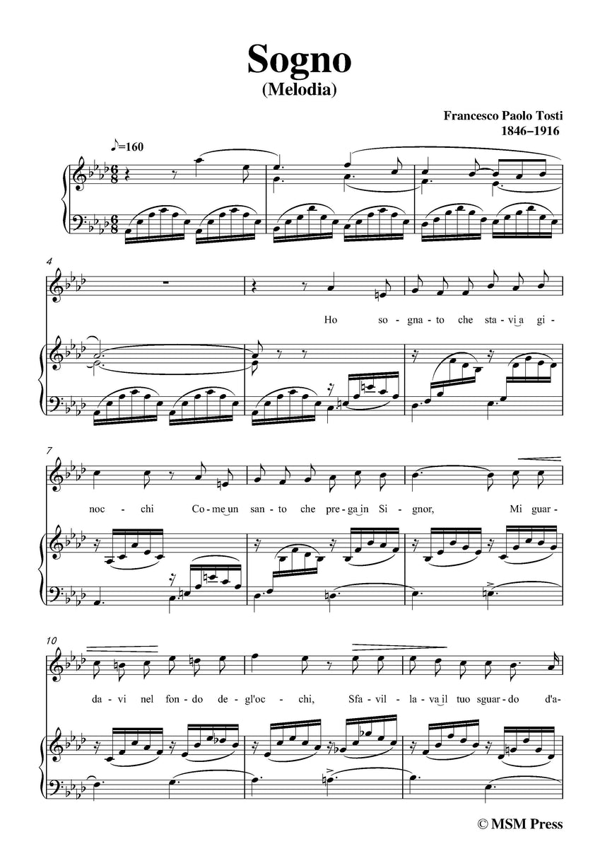 Tosti Sogno Open Sheet Music