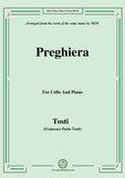 Tosti-Preghiera, for Cello and Piano