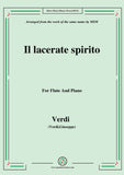 Verdi-Il lacerate spirito(A te l'estremo addio), for Flute and Piano