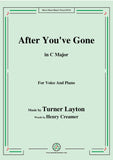 Turner Layton-After You've Gone,for Voice and Piano