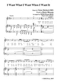 Victor Herbert-I Want What I Want When I Want It,for Voice&Pno