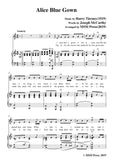 Harry Tierney-Alice Blue Gown,for Voice and Piano
