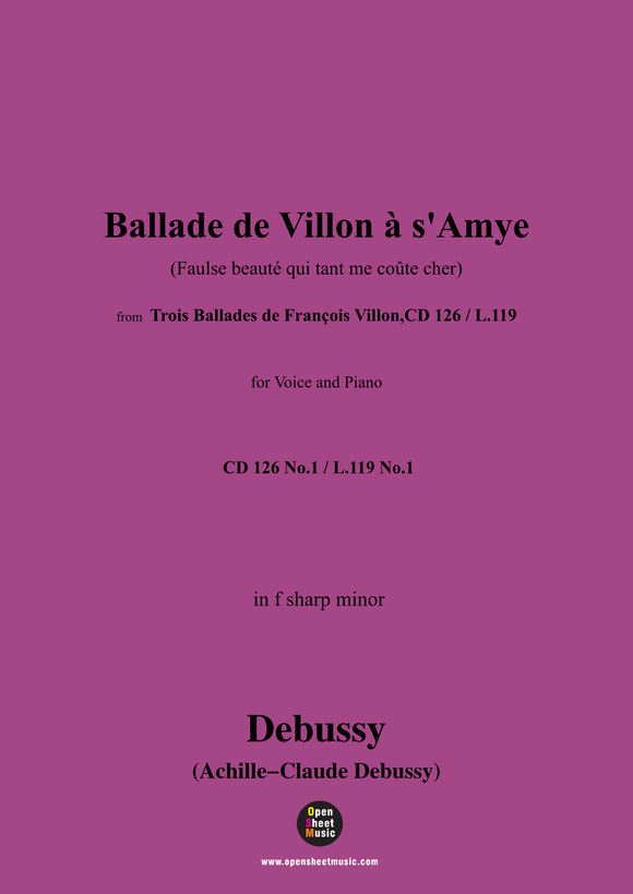 Debussy-Ballade de Villon à s'Amye