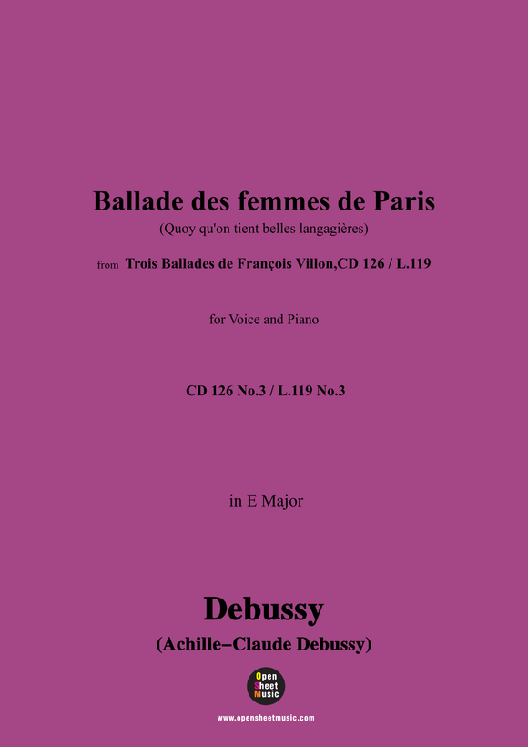 Debussy-Ballade des femmes de Paris