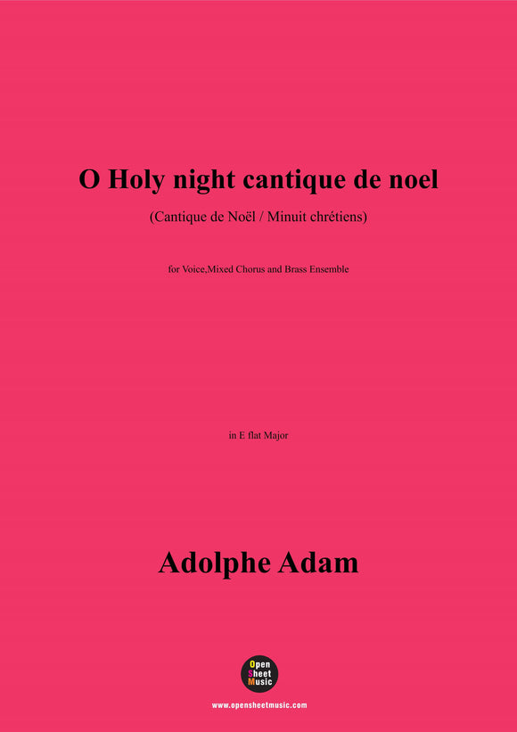 Adolphe Adam-O Holy night cantique de noel,for Voice,Mixed Chorus and Wind Band