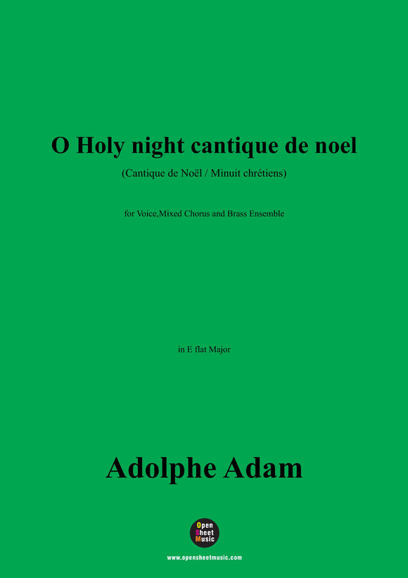Adolphe Adam-O Holy night cantique de noel,for Voice,Mixed Chorus and Brass Ensemble