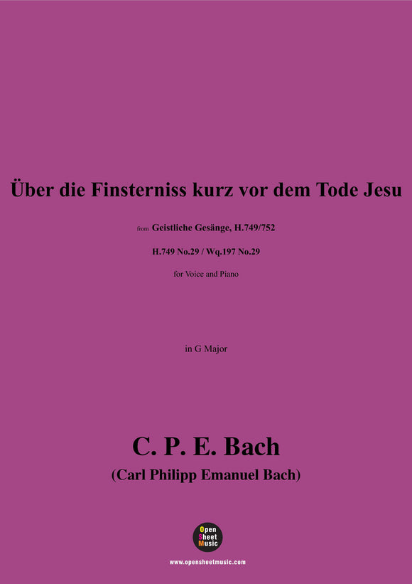 C. P. E. Bach-Über die Finsterniss kurz vor dem Tode Jesu