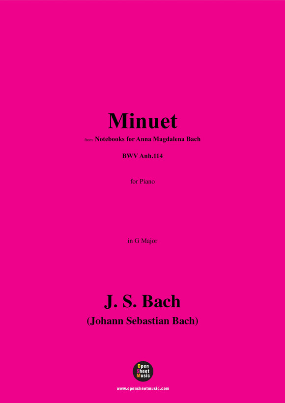 J. S. Bach-Minuet,in G Major,BWV Anh.114