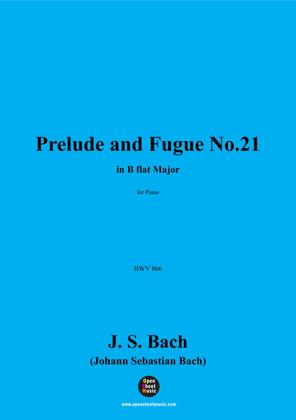 J. S. Bach-Prelude and Fugue No.21,BWV 866,for Piano