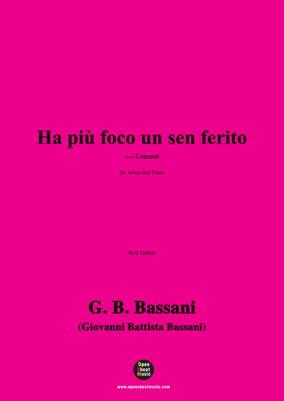 G. B. Bassani-Ha più foco un sen ferito