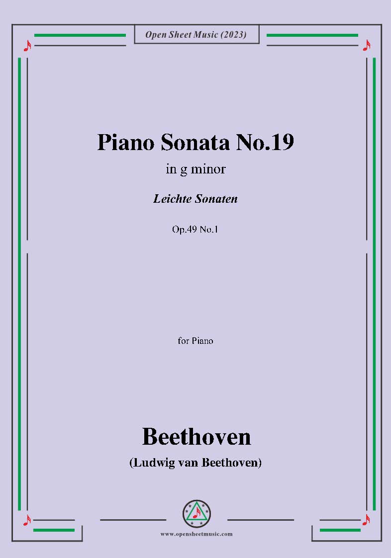 Beethoven Piano Sonata No.19 – Open Sheet Music