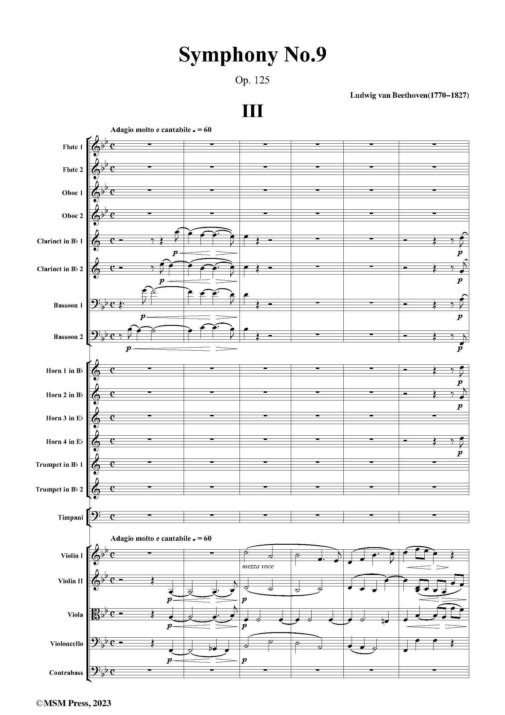 Beethoven Symphony No.9,Op.125,Movement III – Open Sheet Music