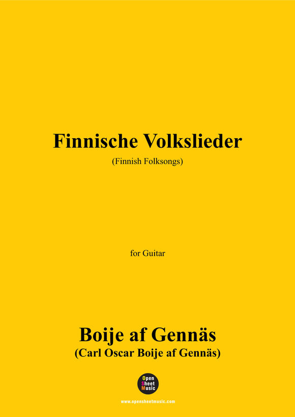 Boije af Gennäs-Finnische Volkslieder,for Guitar
