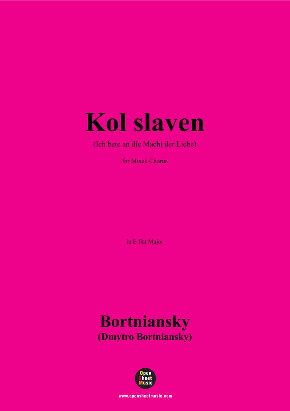 Bortniansky-Kol slaven,in E flat Major,for Mixed Chorus
