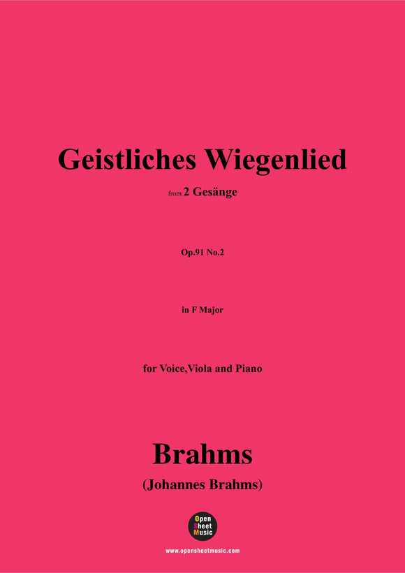 Brahms-Geistliches Wiegenlied