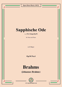 Brahms-Sapphische Ode-Sapphic Ode,from Five Songs,Op.94