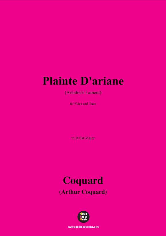 Coquard-Plainte D'ariane
