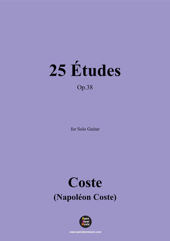 Coste-25 Études,Op.38,for Guitar