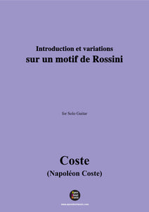 Coste-Introduction et variations sur un motif de Rossini,for Guitar