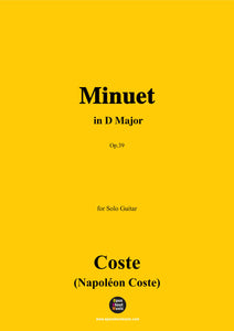 Coste-Minuet,in D Major,Op.39,for Guitar