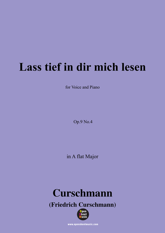 Curschmann-Lass tief in dir mich lesen,Op.9 No.4