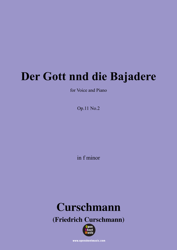 Curschmann-Der Gott nnd die Bajadere,Op.11 No.2