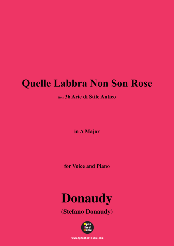Donaudy-Quelle Labbra Non Son Rose