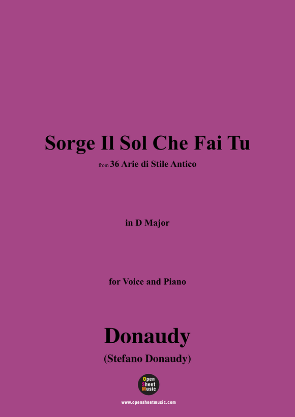 Donaudy-Sorge Il Sol Che Fai Tu