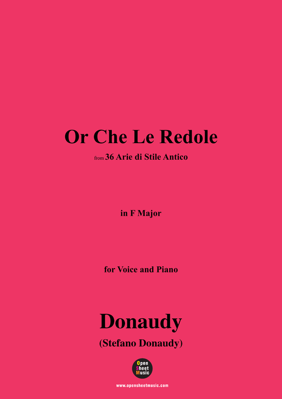 Donaudy-Or Che Le Redole