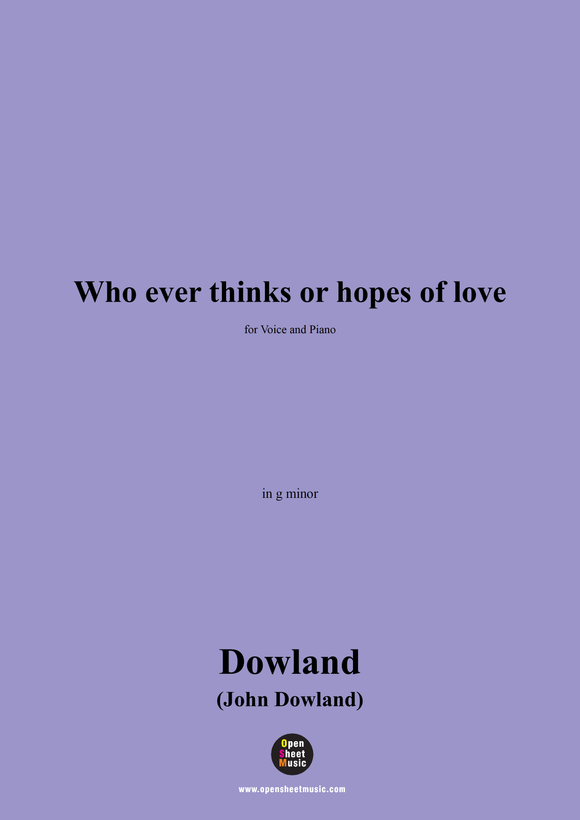 J. Dowland-Who ever thinks or hopes of love